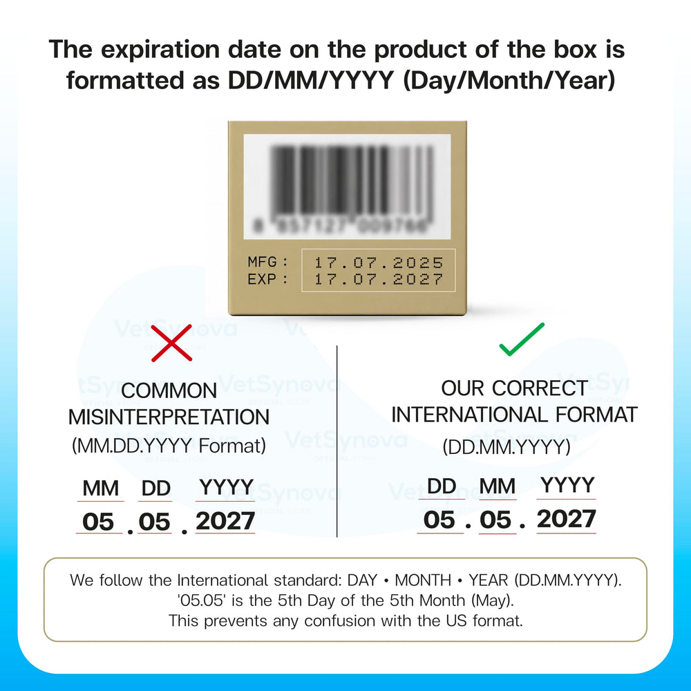 VFcare comparaison échelle taille sachet visuel dose individuelle pratique