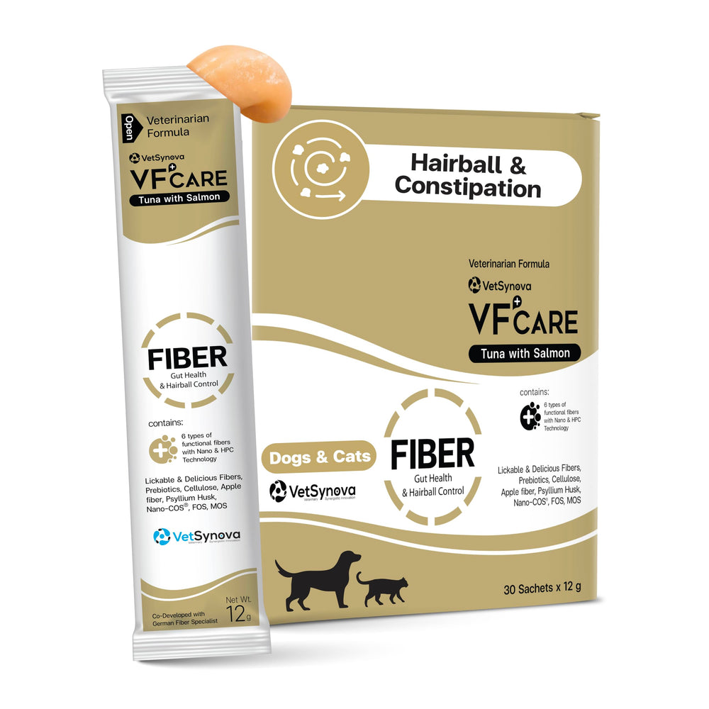 VFcare sachet avant paquet montrant design et saveur thon saumon bénéfice appétence