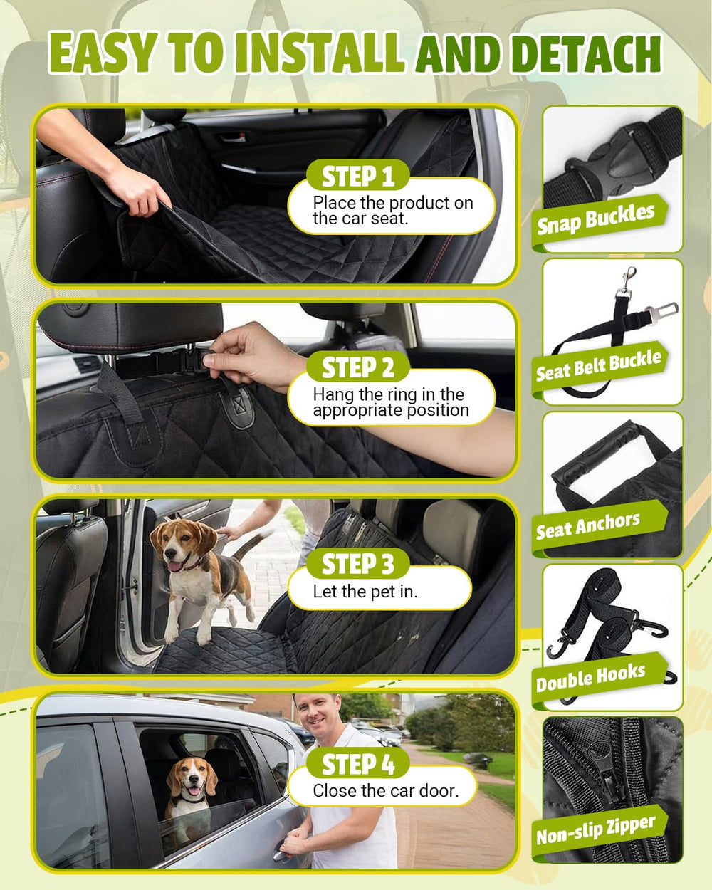 Victoper fenêtre mesh et poche de rangement pour visibilité et accessoires du chien