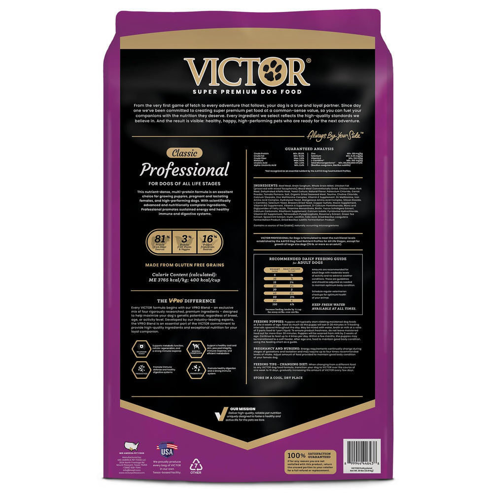 VICTOR zoom sur croquette montrant texture pour bonne digestibilité