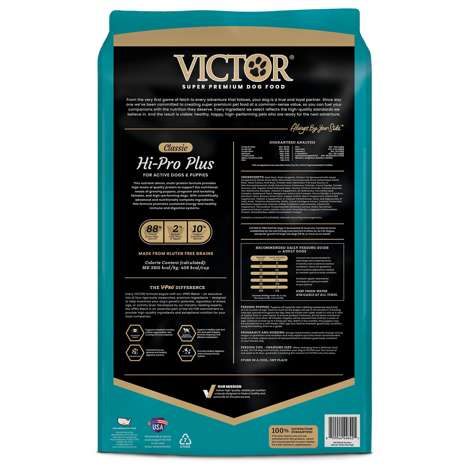 VICTOR gros plan des croquettes montrant texture et digestibilité améliorée