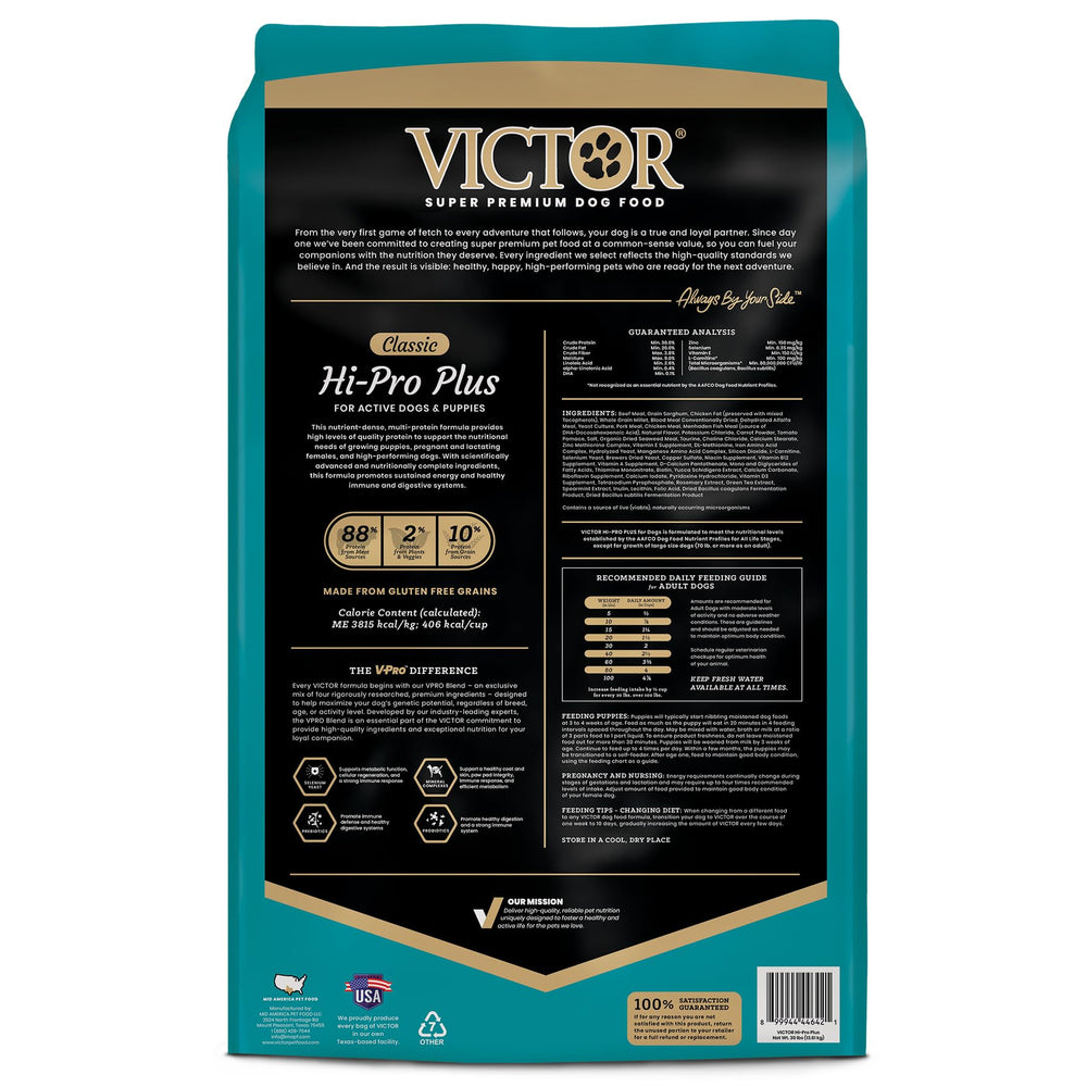 VICTOR gros plan des croquettes montrant texture et digestibilité améliorée