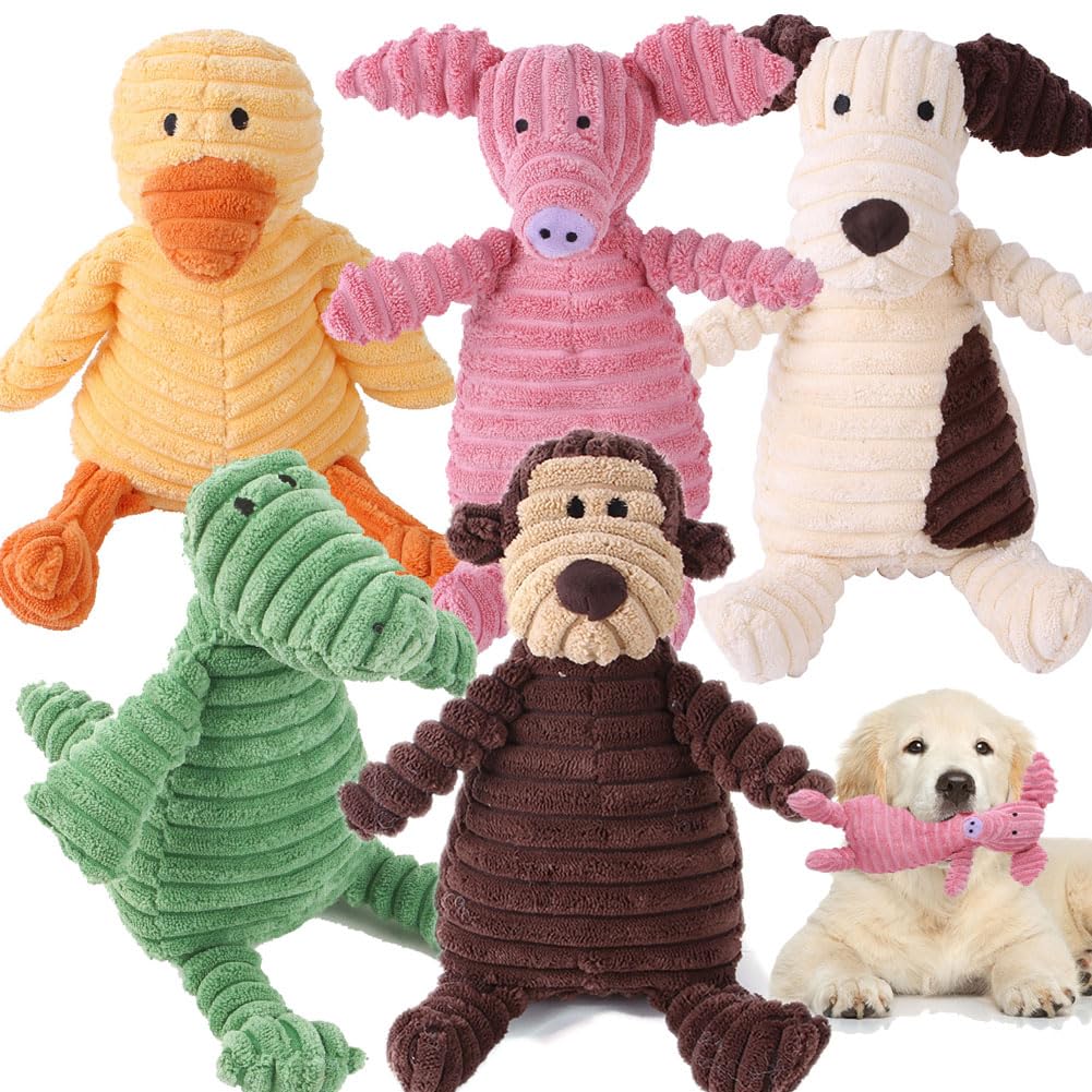 VIFINE pack cinq peluches montrant variété et divertissement pour chien