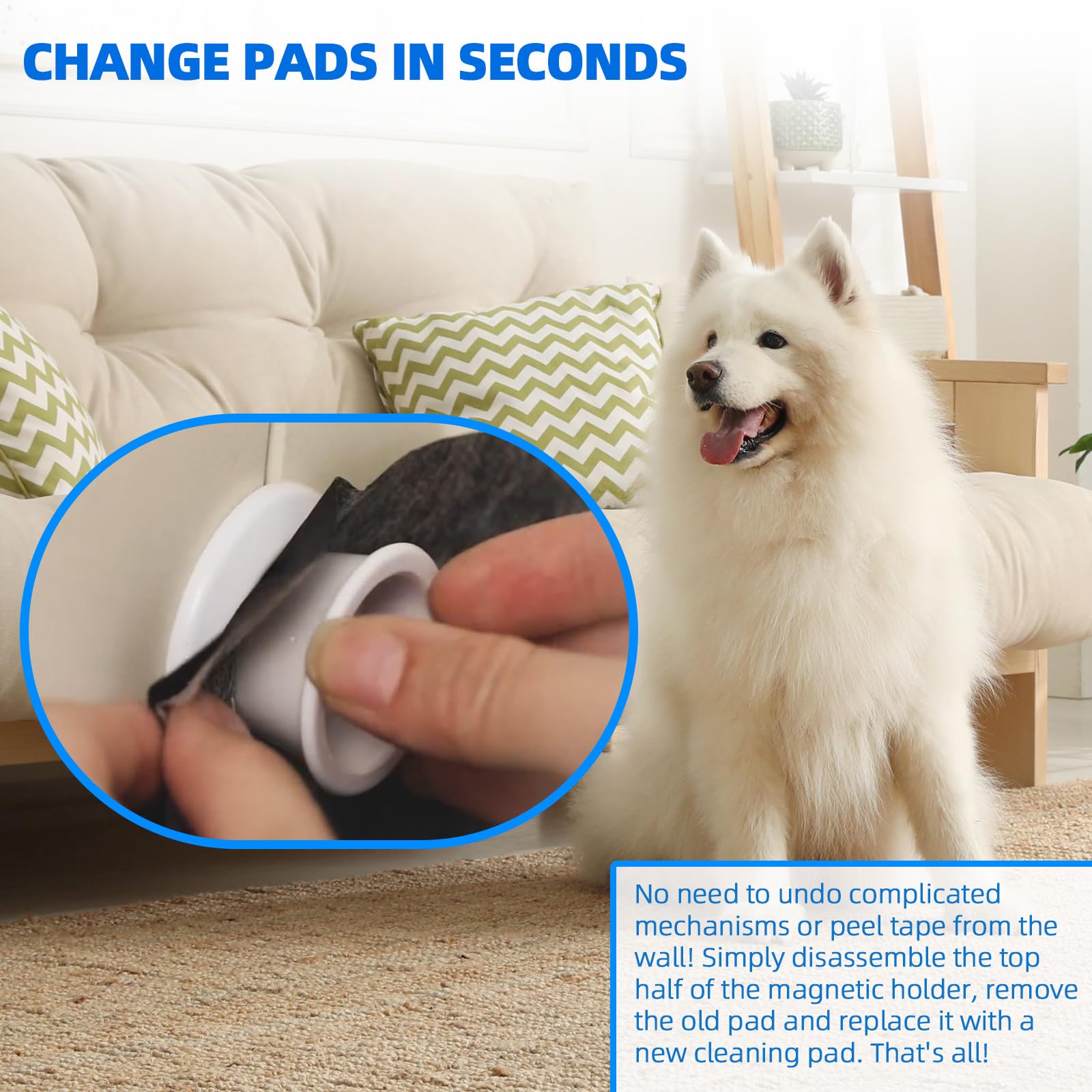VIKOS Products lifestyle chiot utilisant tapis maintenu, garde propre