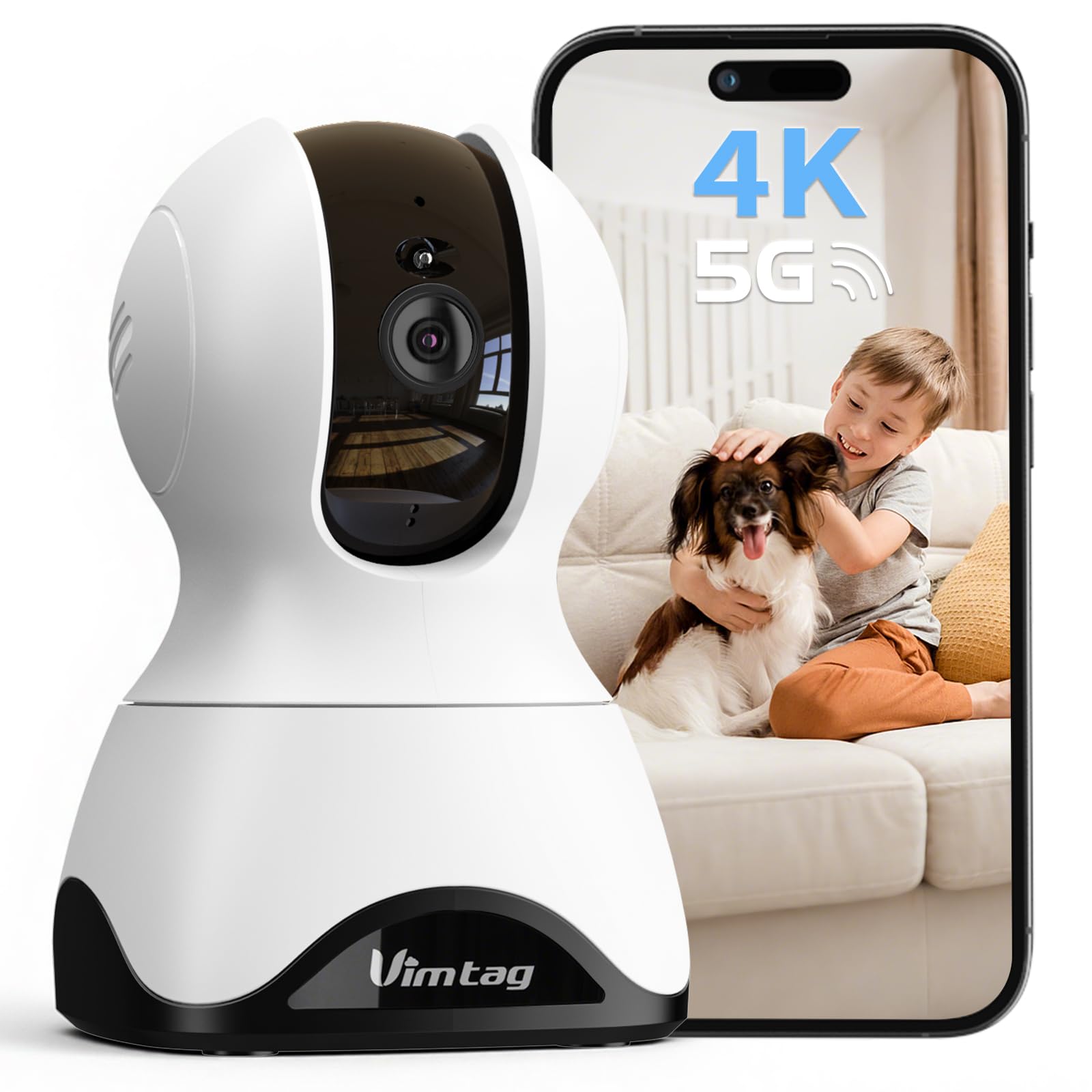 VIMTAG vue de face montrant caméra 4K pour surveillance nette