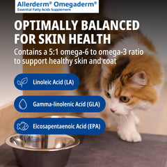 Virbac Allerderm Omegaderm versé sur nourriture montrant administration propre et simple