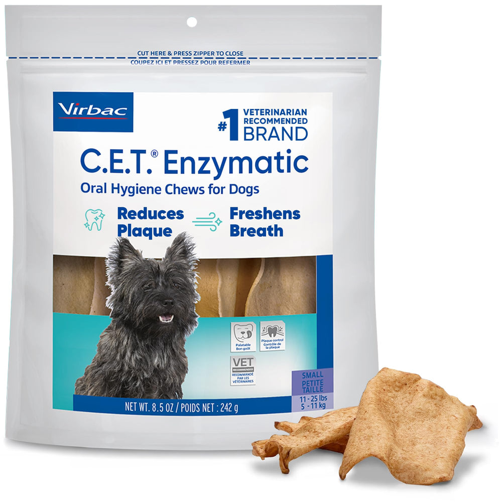 Virbac C.E.T. emballage frontal montrant format pour petits chiens et confiance vétérinaire