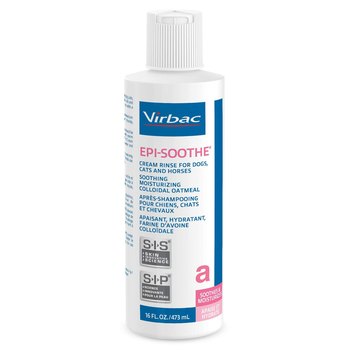 Virbac Epi-Soothe flacon face montrant l'étiquette apaisante pour peau sensible