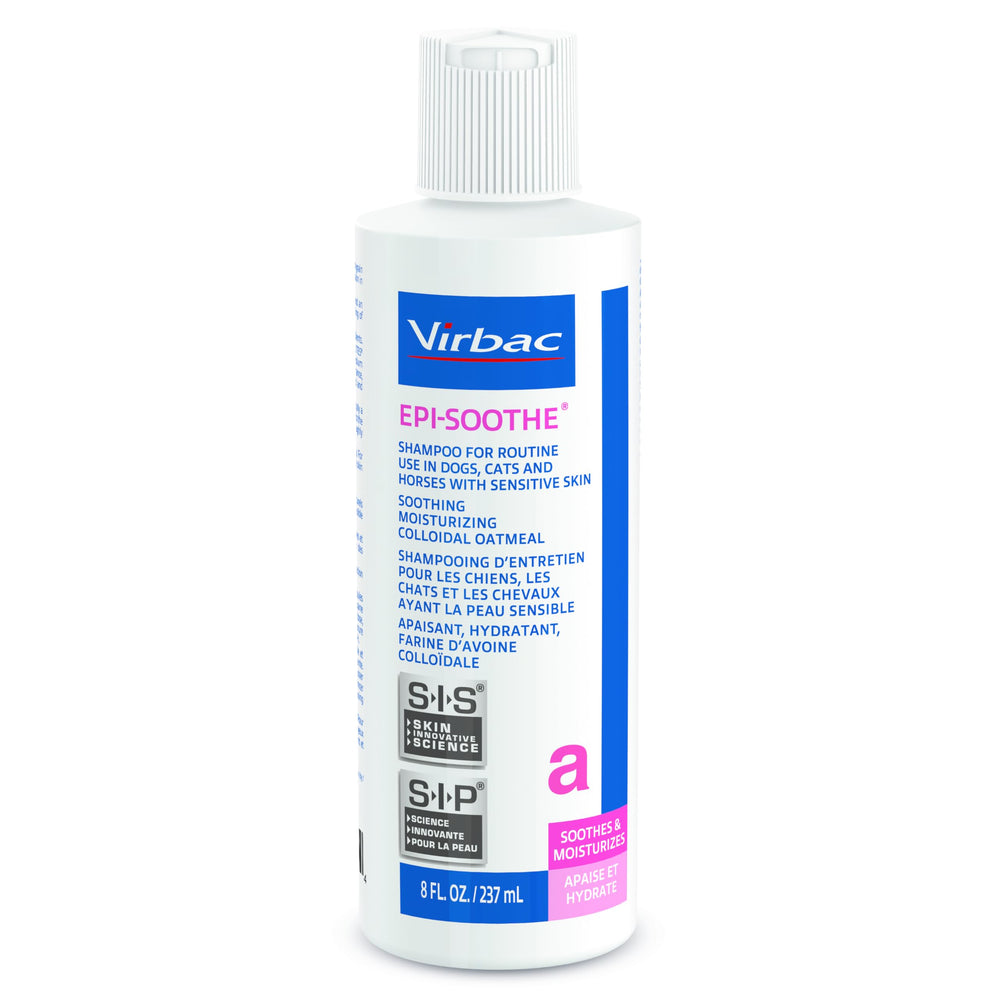 Virbac EPI-SOOTHE devant EPI-SOOTHE Cream Rinse montrant routine complète