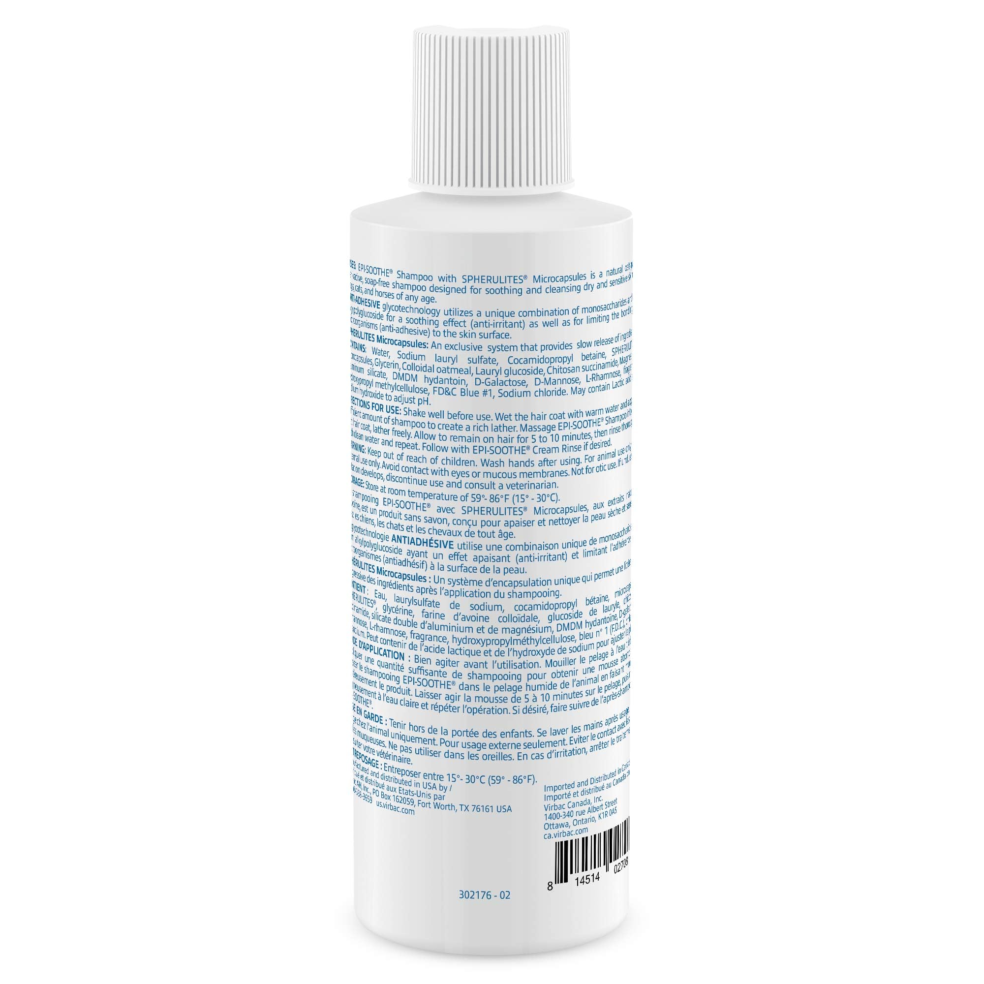 Virbac EPI-SOOTHE shampooing en application sur un chien apportant confort immédiat