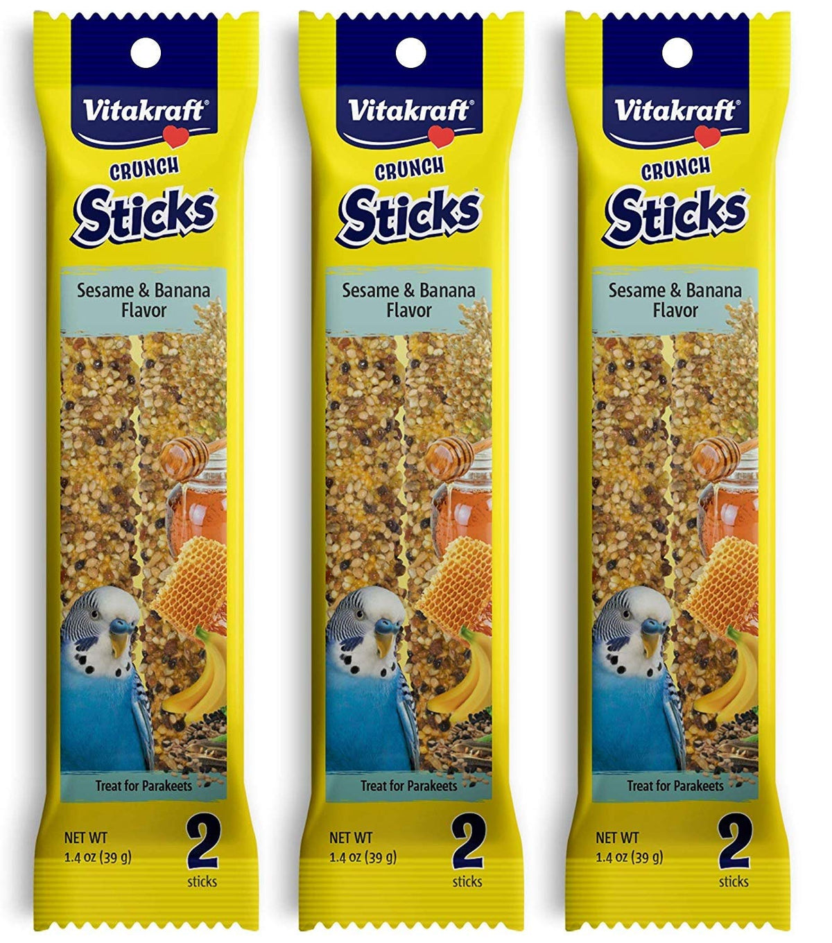 Vitakraft emballage avant montrant lot de bâtonnets et commodité