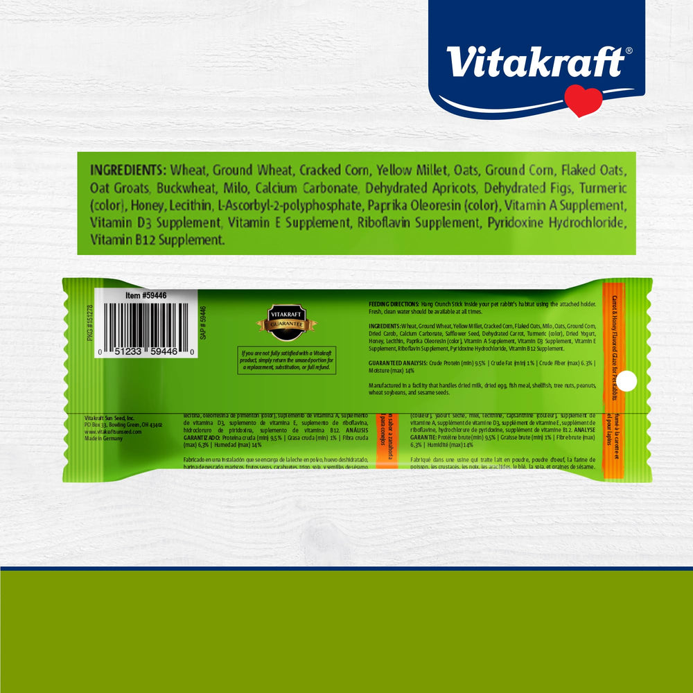 Vitakraft étiquette ingrédients et vitamines garantissant complément nutritif