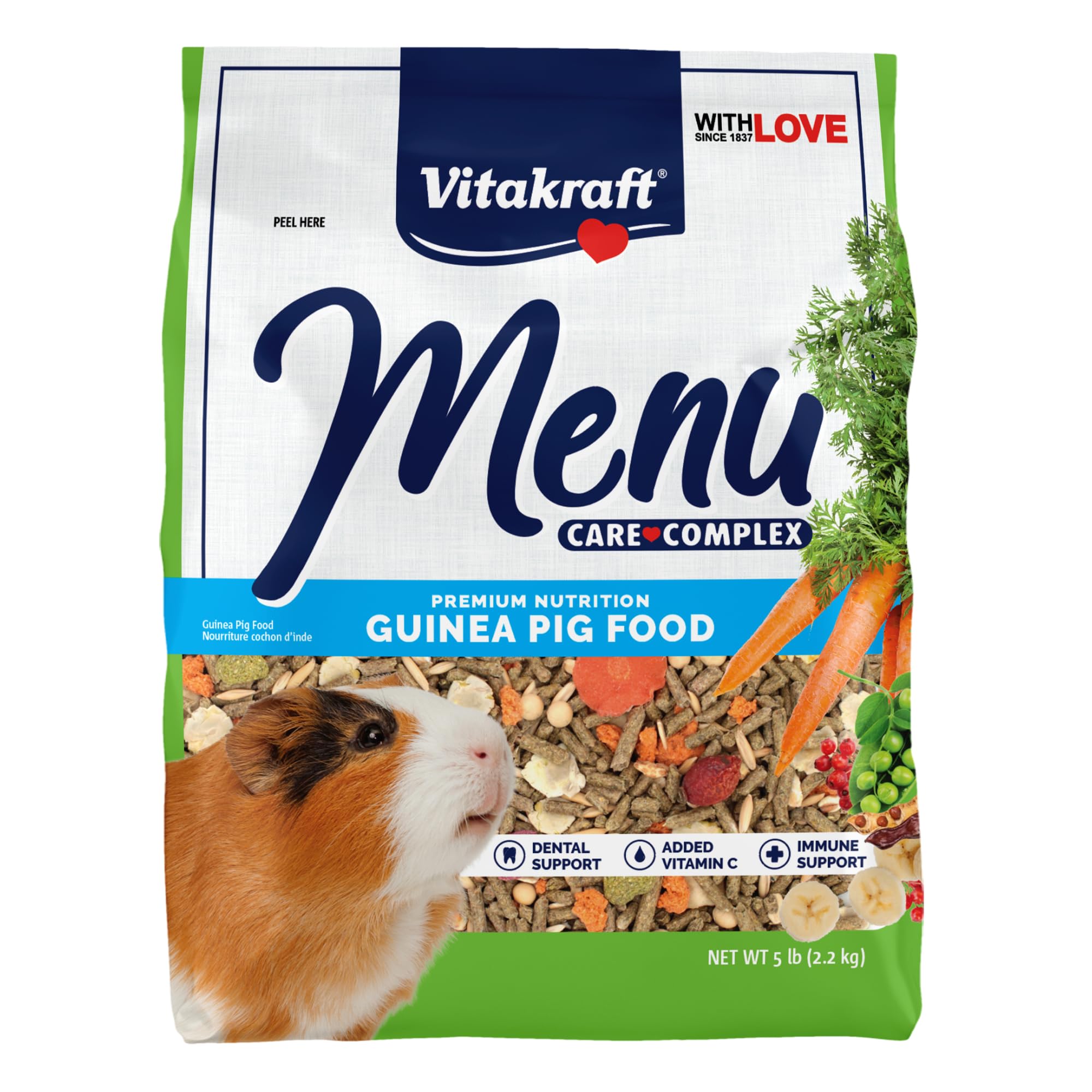 Vitakraft emballage avant montrant sac 5 lb et facilité de stockage