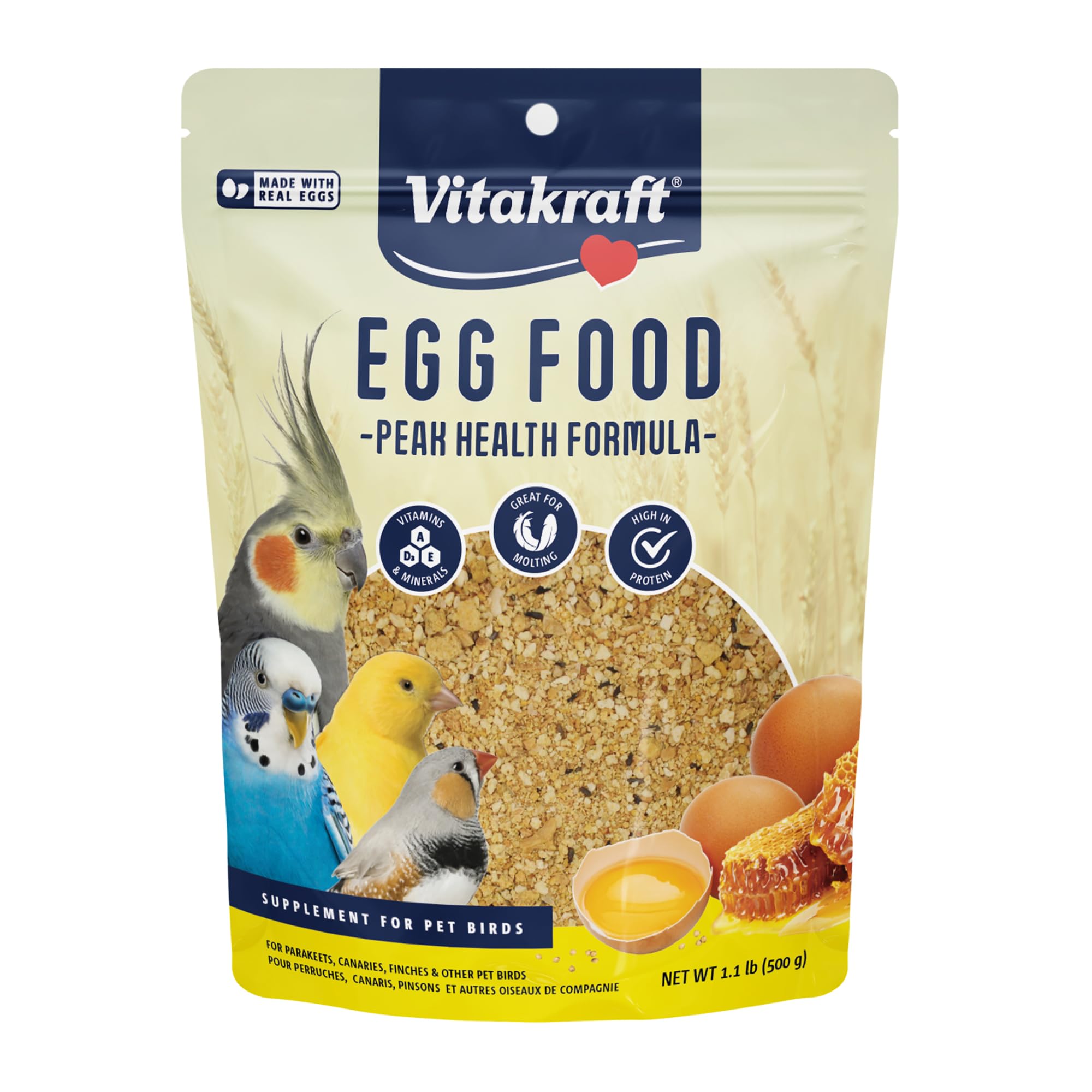 Vitakraft emballage avant montrant le produit et ses bénéfices nutritifs