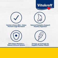 Vitakraft morceaux fruits et légumes offrant vitamines visibles