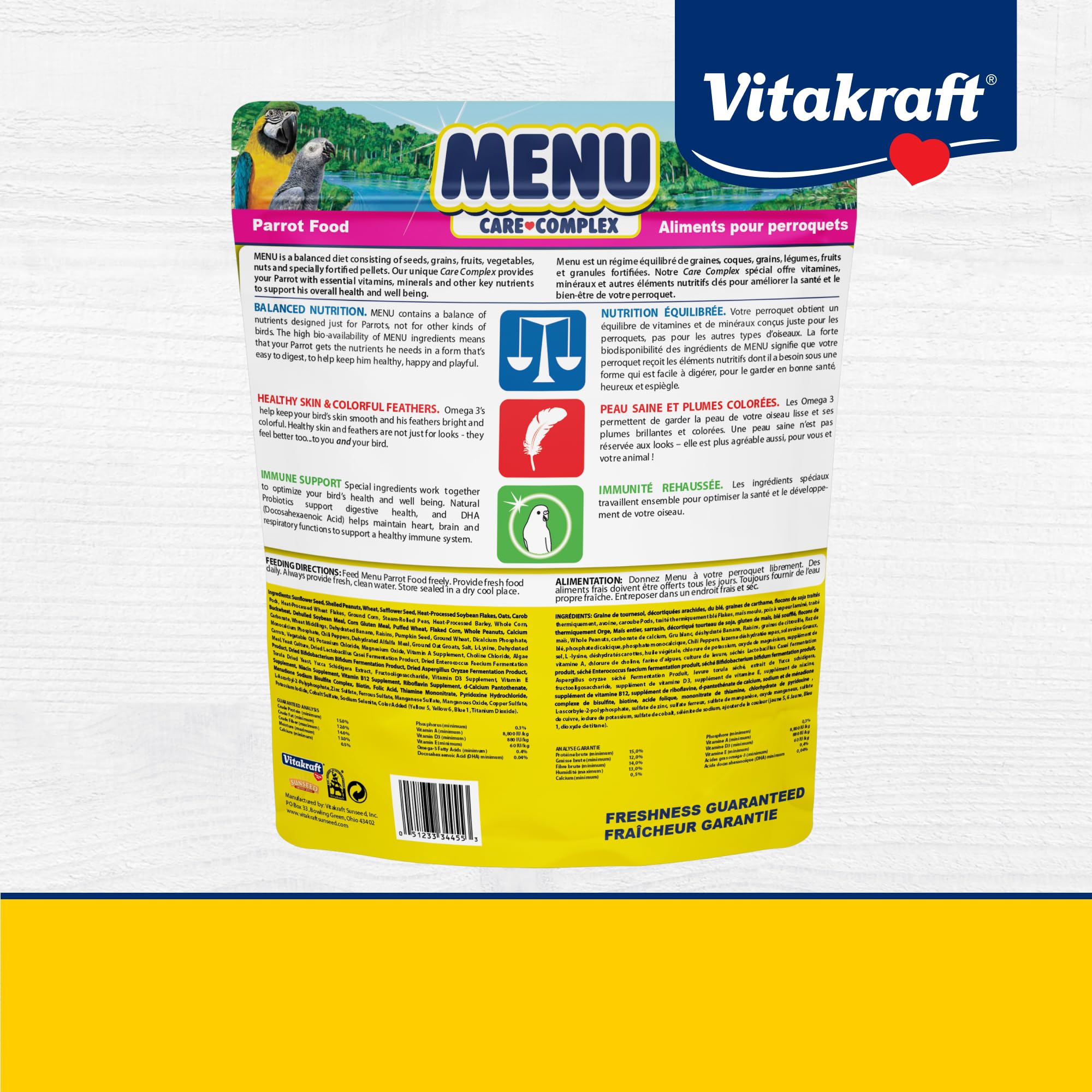 Vitakraft perroquet en action mangeant, stimulus et activité