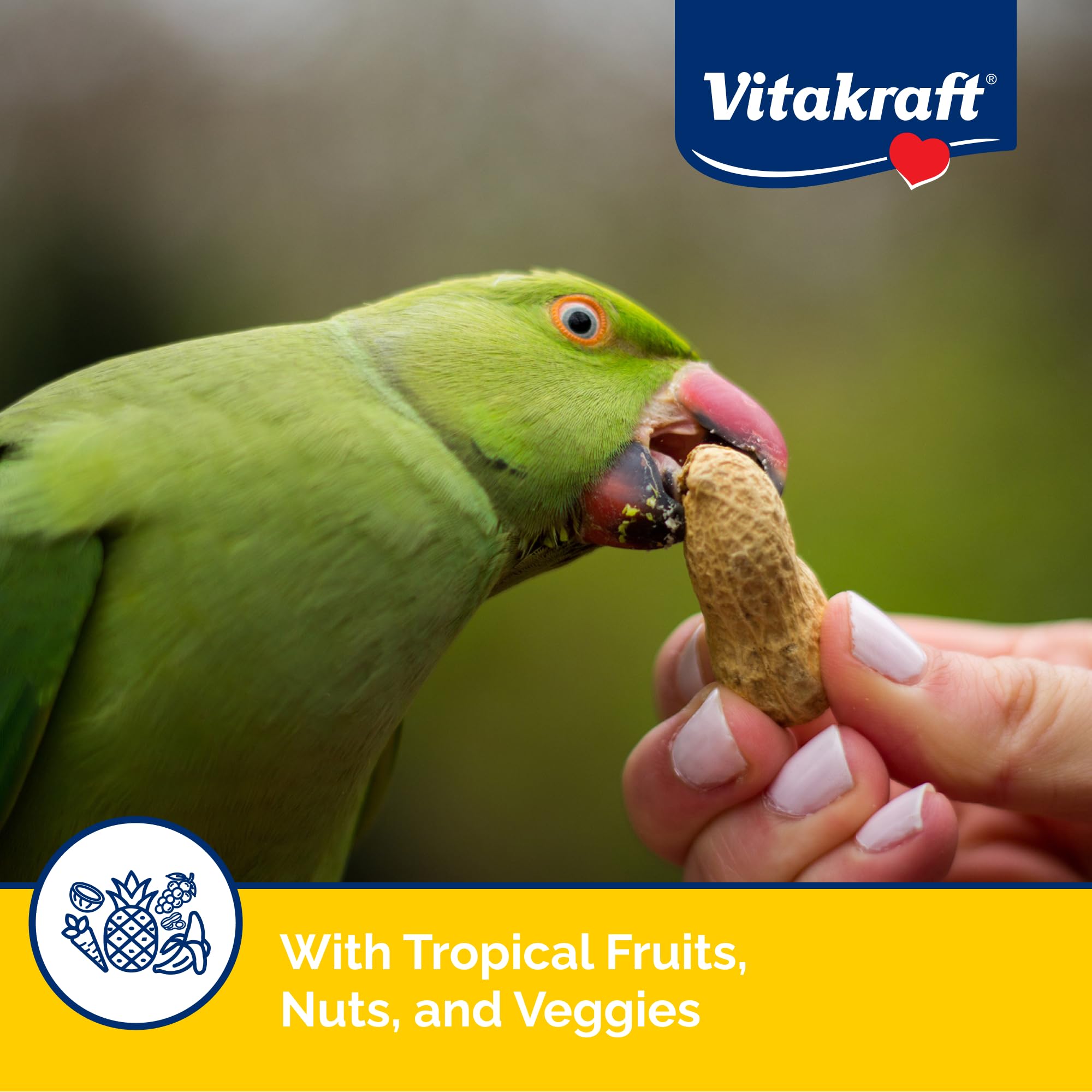 Vitakraft détail cacahuètes entières offrant croquant énergétique pour oiseaux