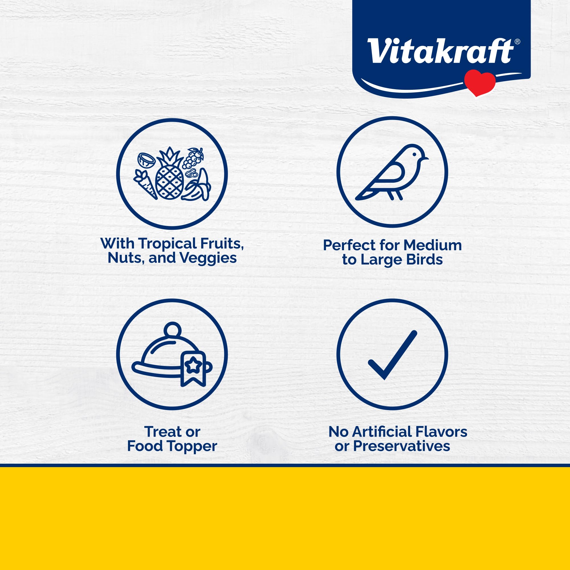 Vitakraft gros plan fruits séchés papaye ananas banane pour attrait naturel