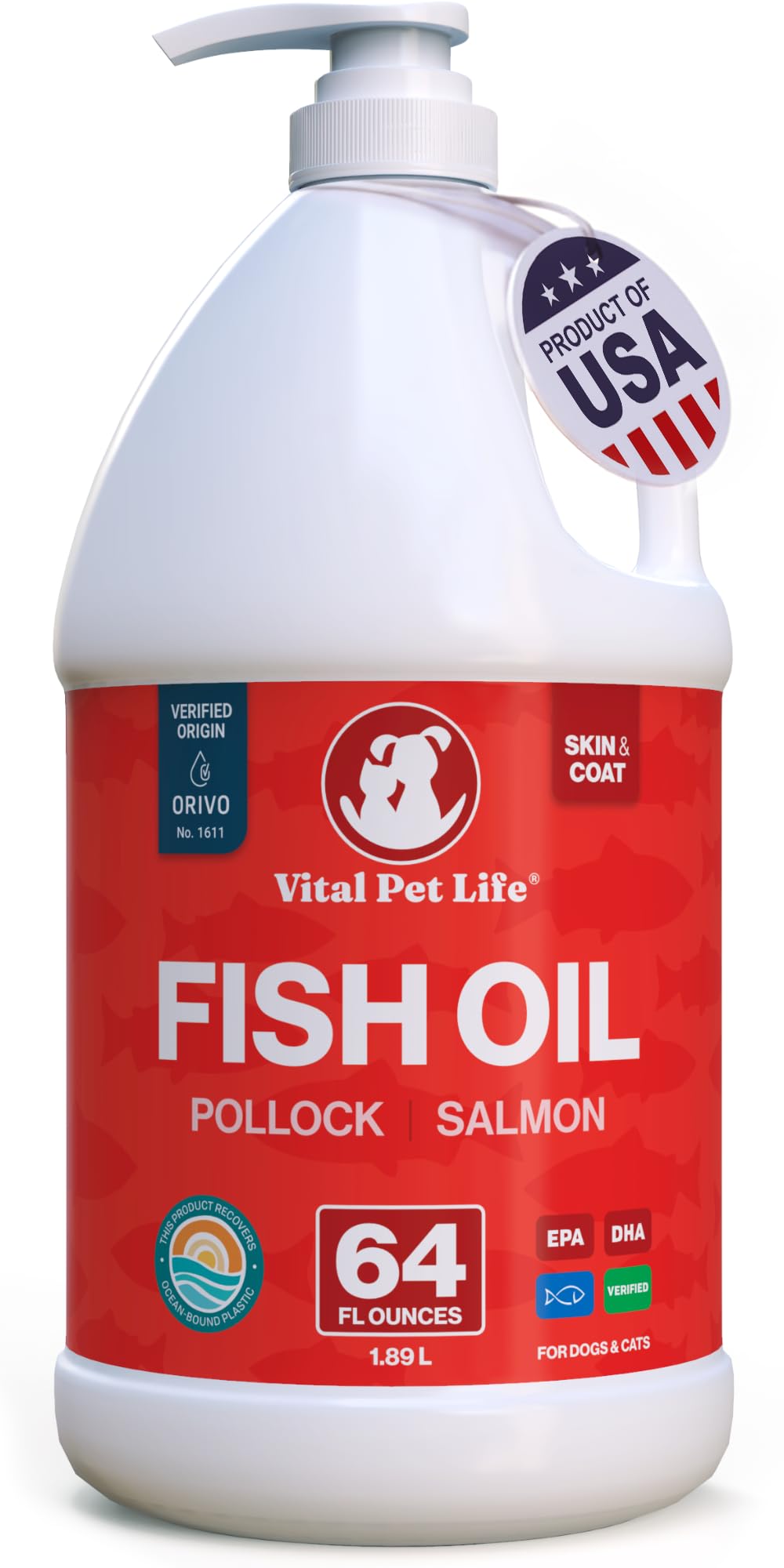 Vital Pet Life bouteille face montrant l'emballage et l'usage clair