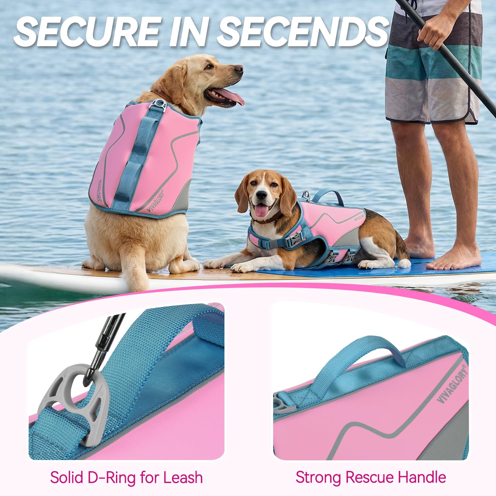 VIVAGLORY chien en nage portant gilet pour meilleure flottaison