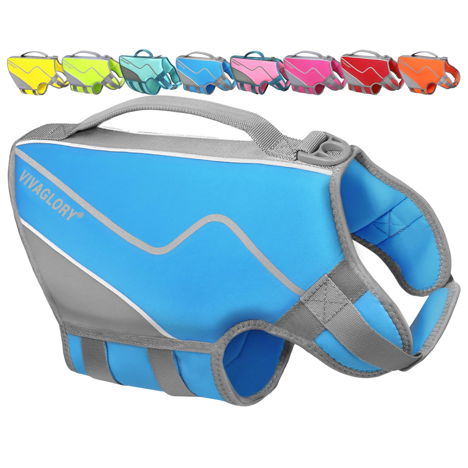 VIVAGLORY vue avant du gilet Cyra Blue montrant maintien et visibilité