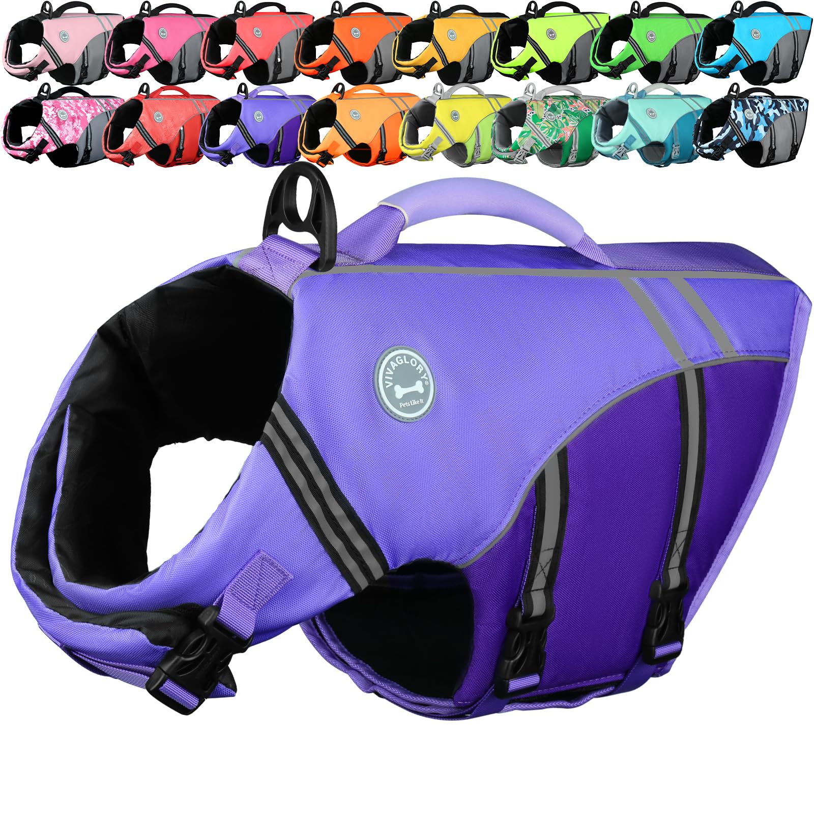 VIVAGLORY gilet face avant violet montrant maintien et visibilité