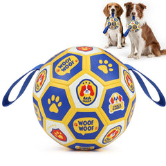 Vivifying balle soccer face avant couleur bleu-jaune, idéal pour fetch actif