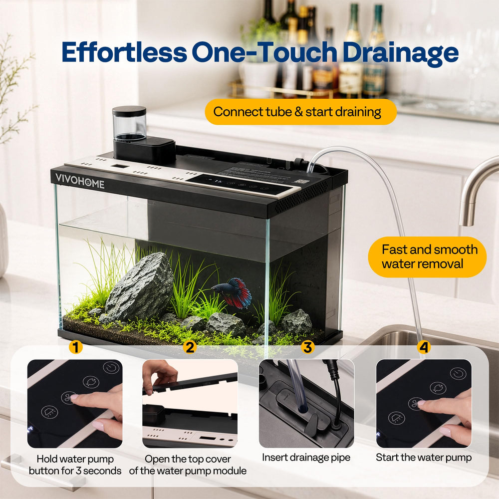 VIVOHOME aquarium posé sur bureau décoratif créant ambiance relaxante bénéfice