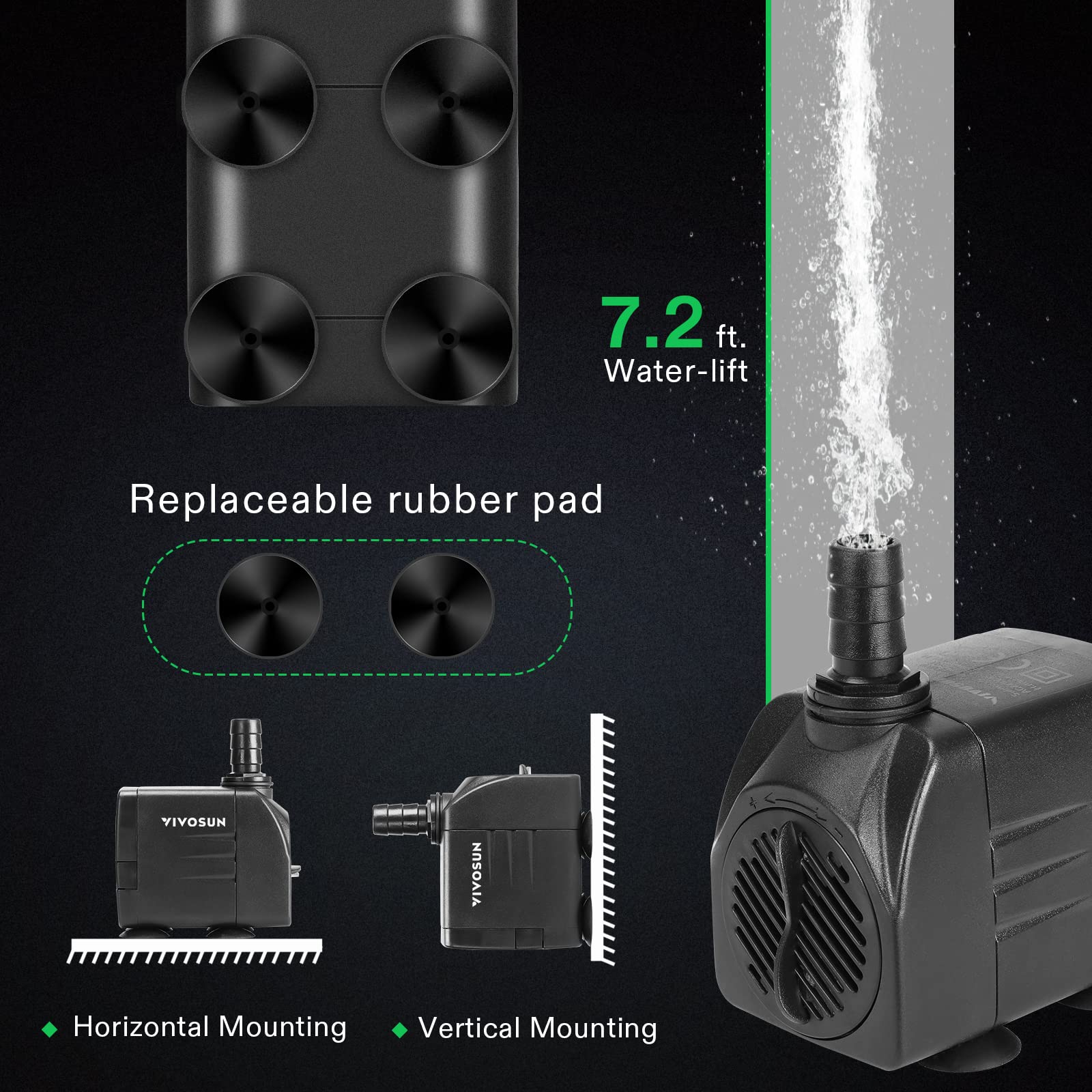 VIVOSUN cordon long et 4 ventouses pour fixation stable sans outils