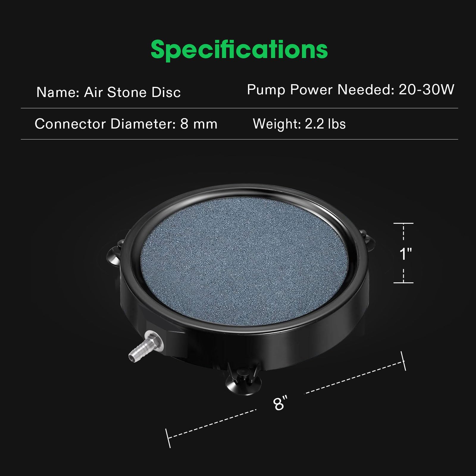 VIVOSUN raccord tuyau 8 mm montrant compatibilité avec pompes et connexion étanche