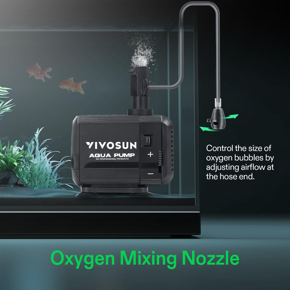 VIVOSUN pompe comparaison taille avec main pour évaluer encombrement et installation