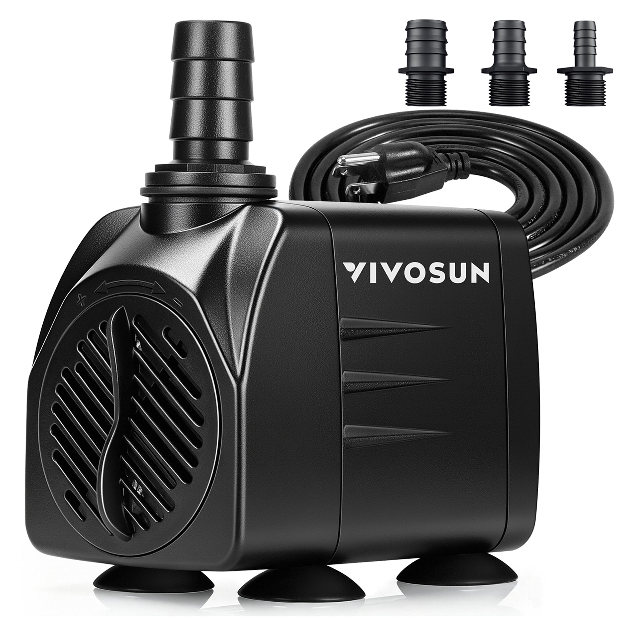 VIVOSUN pompe face avant montrant boîtier compact et contrôle de débit