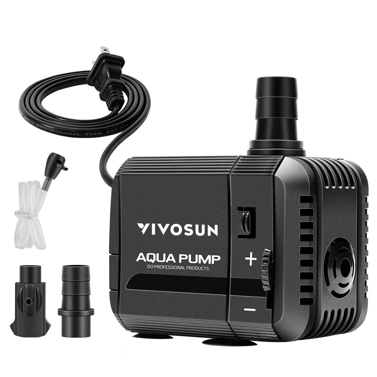 VIVOSUN pompe face avant montrant la silhouette compacte et gain de place