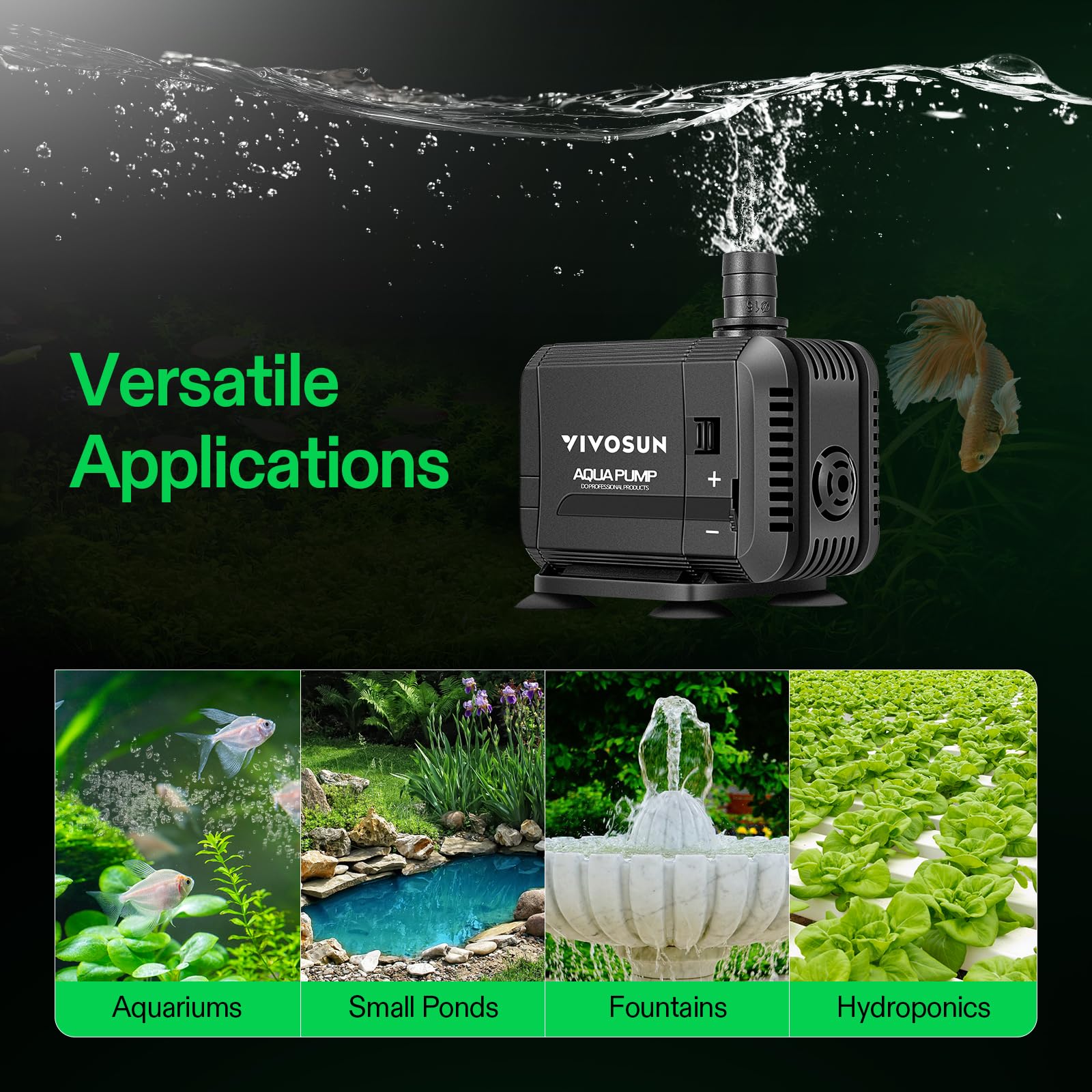 VIVOSUN pompe utilisée en hydroponie améliorant circulation et oxygénation