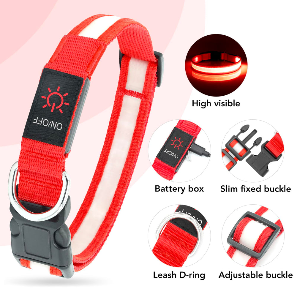 VIZPET collier LED gros plan matériau TPU et rembourrage pour confort