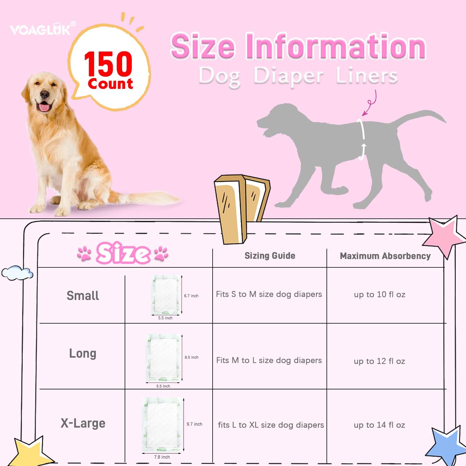 VoagLuk scène quotidienne chien relaxé grâce à insert absorbant