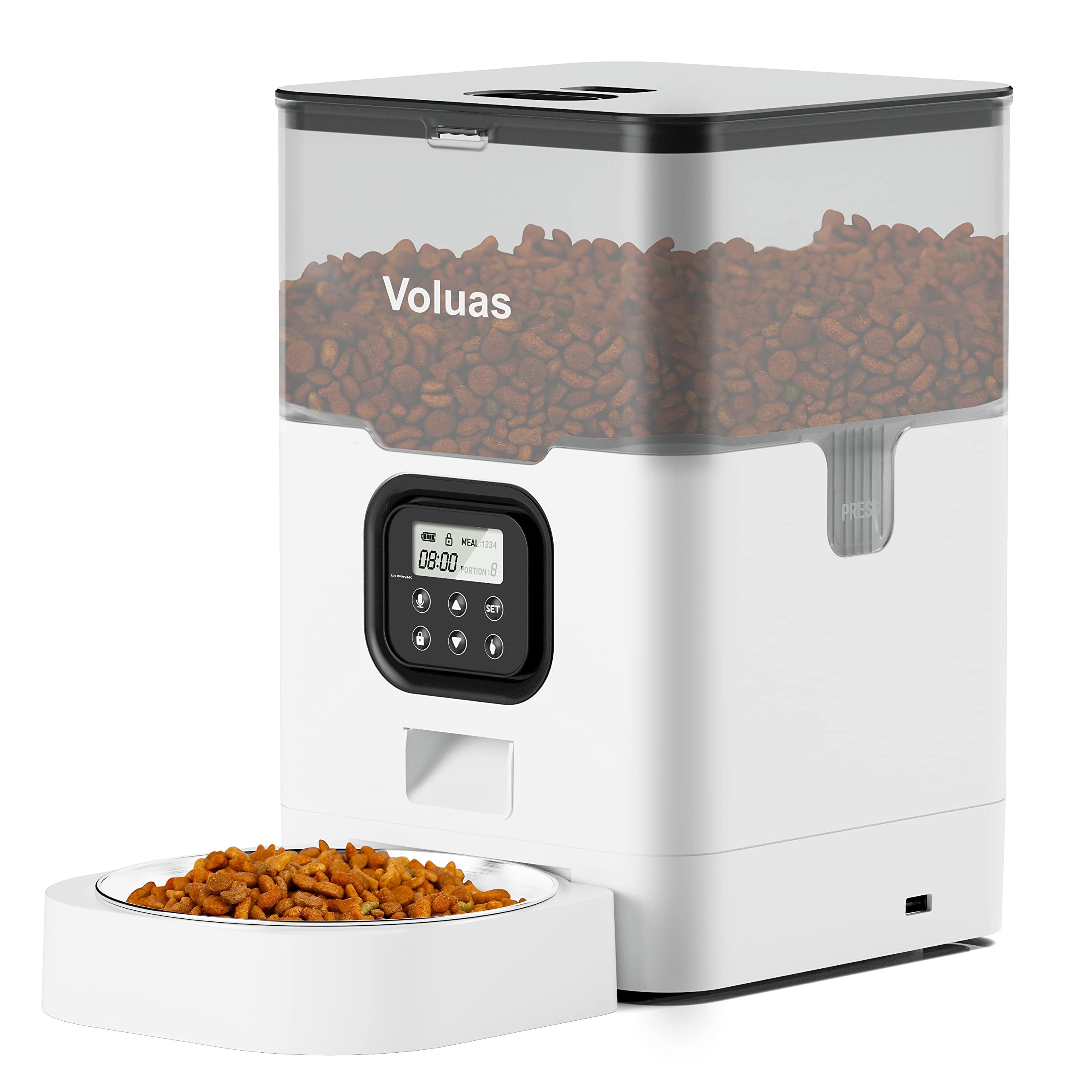 Voluas distributeur avant montrant design et capacité 4L pour tranquillité