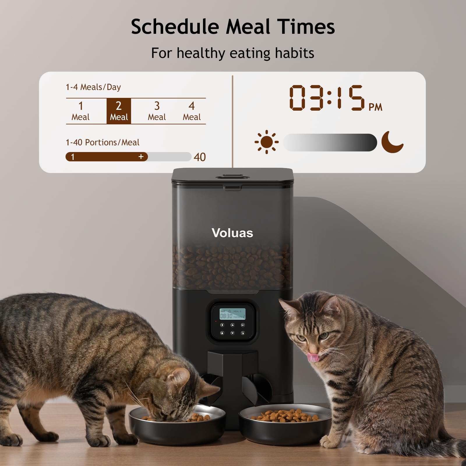 VOLUAS deux bols en acier, hygiène et nettoyage facile pour chats