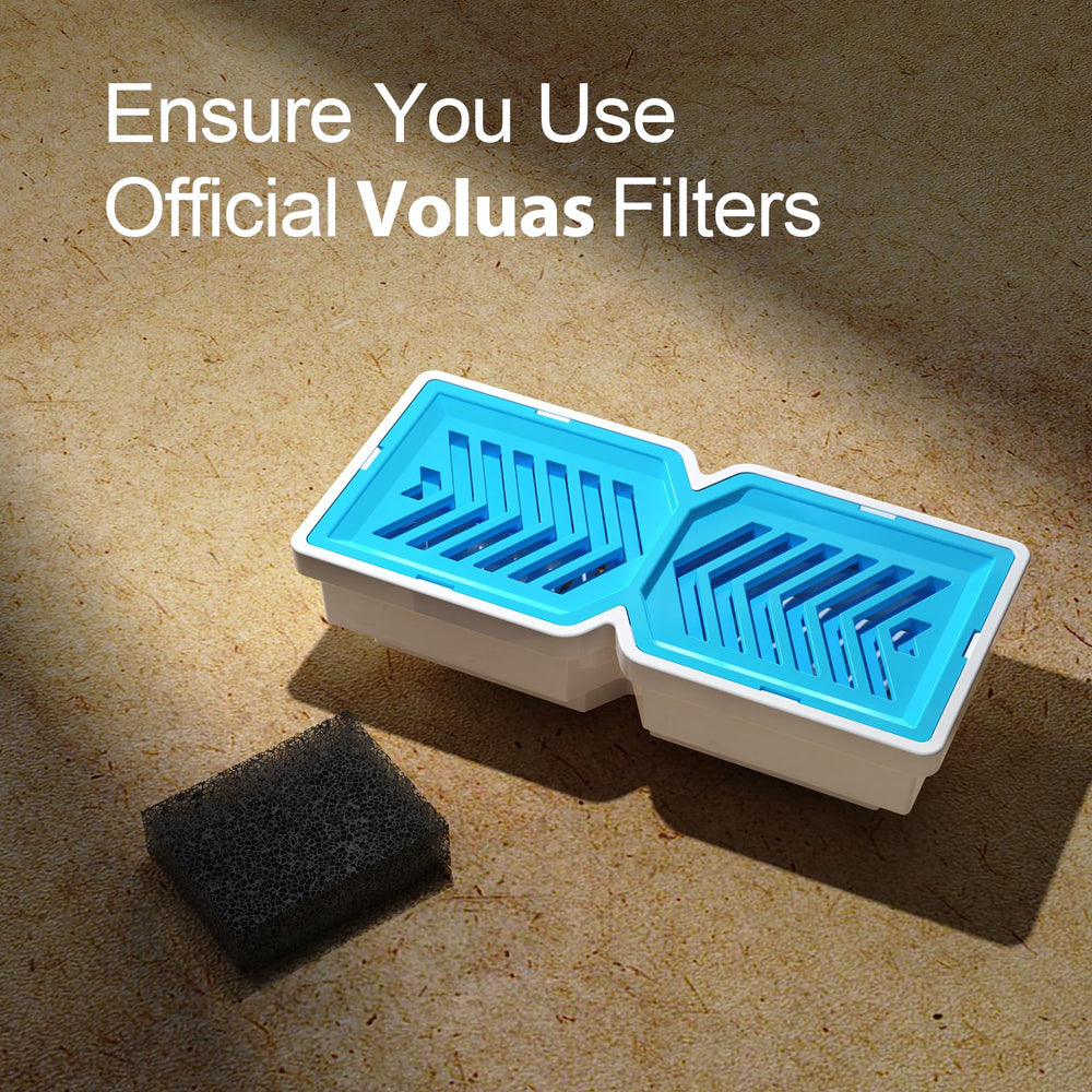 Voluas filtres comparaison d'échelle illustrant taille compatible 7L