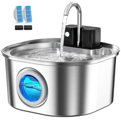 Voluas fontaine face avant montrant le design sans fil et la finition inox durable