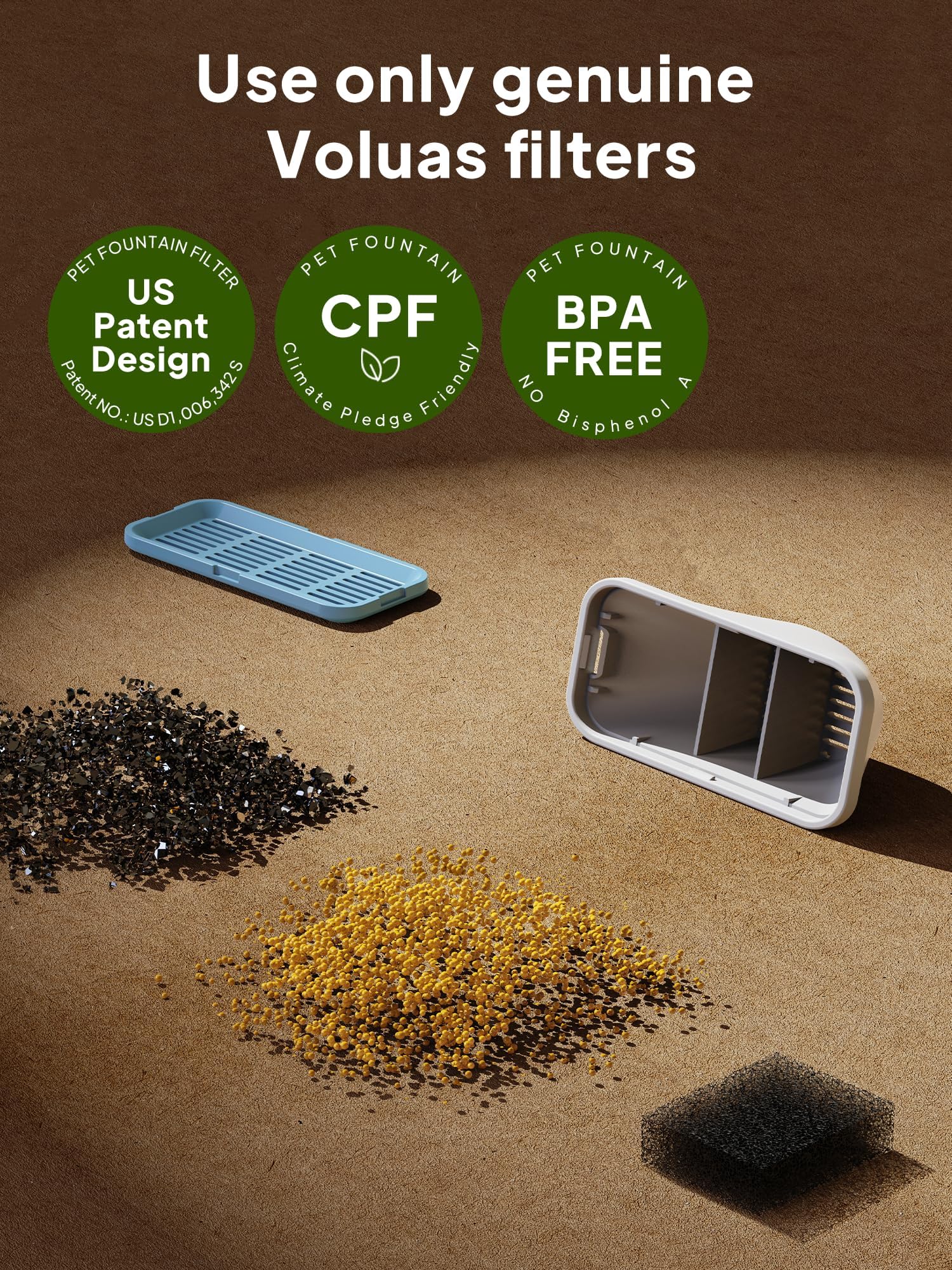 Voluas mousse préfiltrante gros plan retenant poils et prolongeant vie pompe