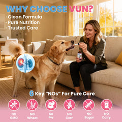 VUN chat recevant gouttes directement, facilitant prise quotidienne confortable