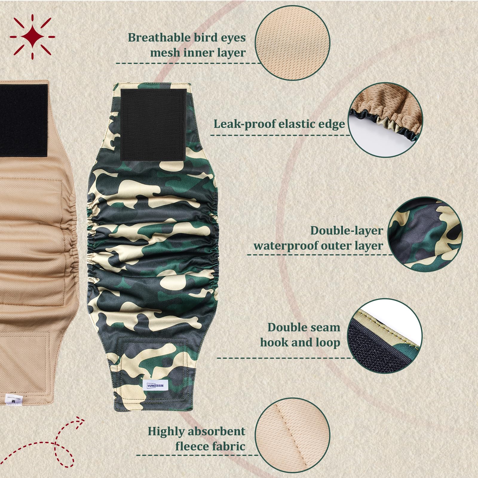 VUNCESSIN fermeture Velcro renforcée, maintien sûr et durable