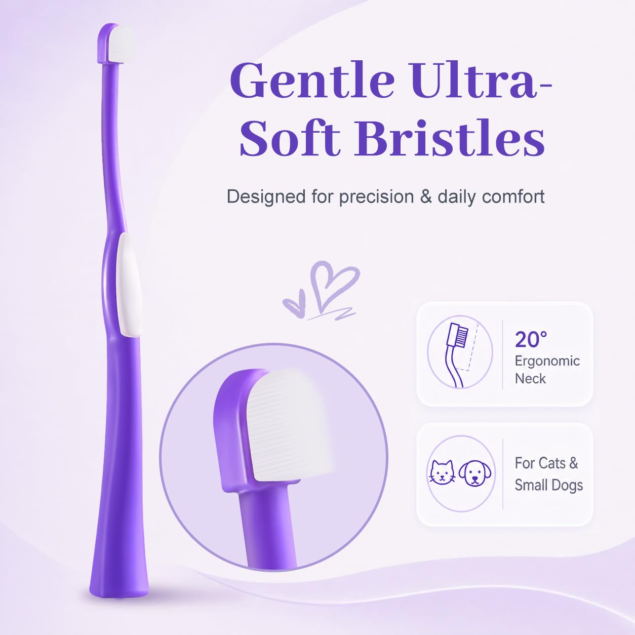 VVHOMIFE tête compacte gros plan montrant l'accès facile aux petites dents