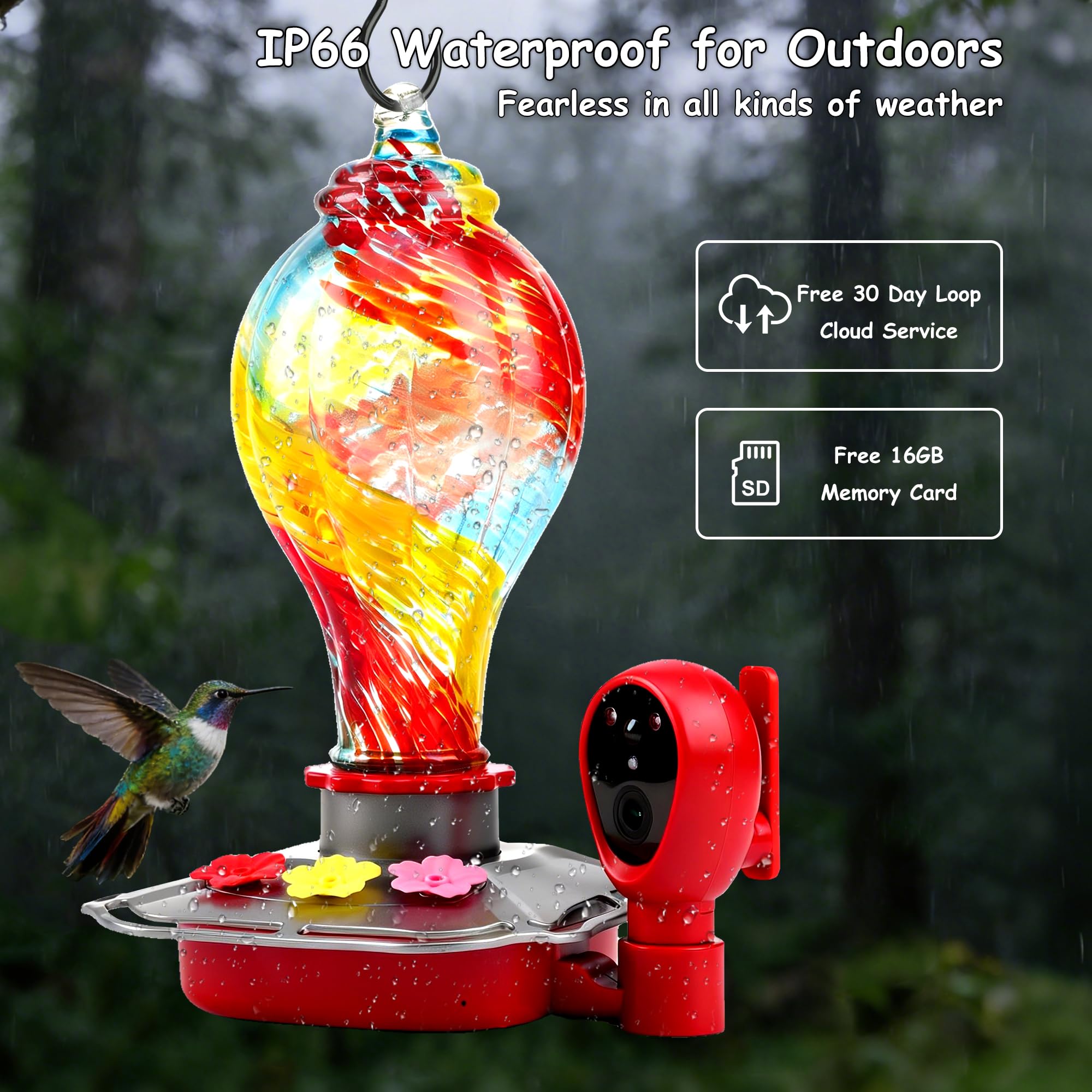 Vyojasharc mangeoire en situation jardin avec colibri en vol