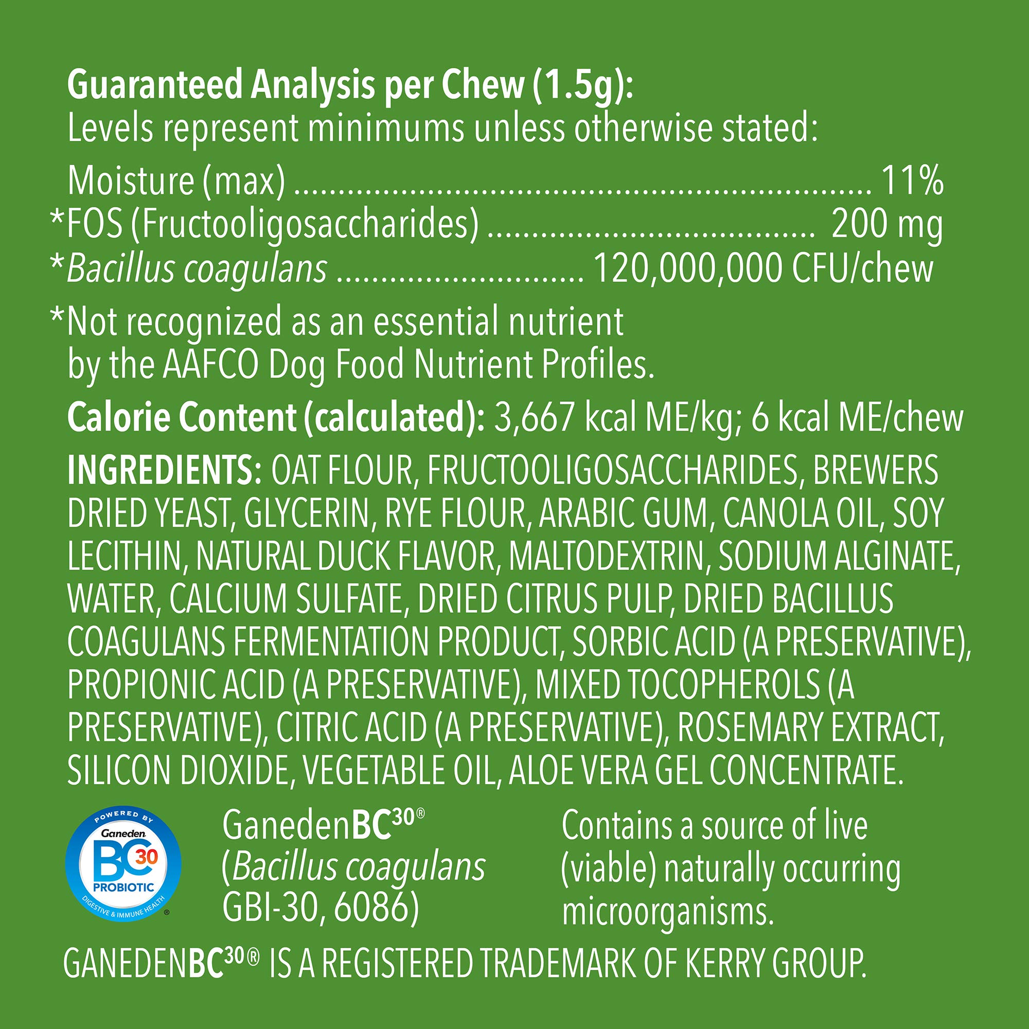 Étiquette WAG avec informations nutritionnelles et composition visible pour transparence