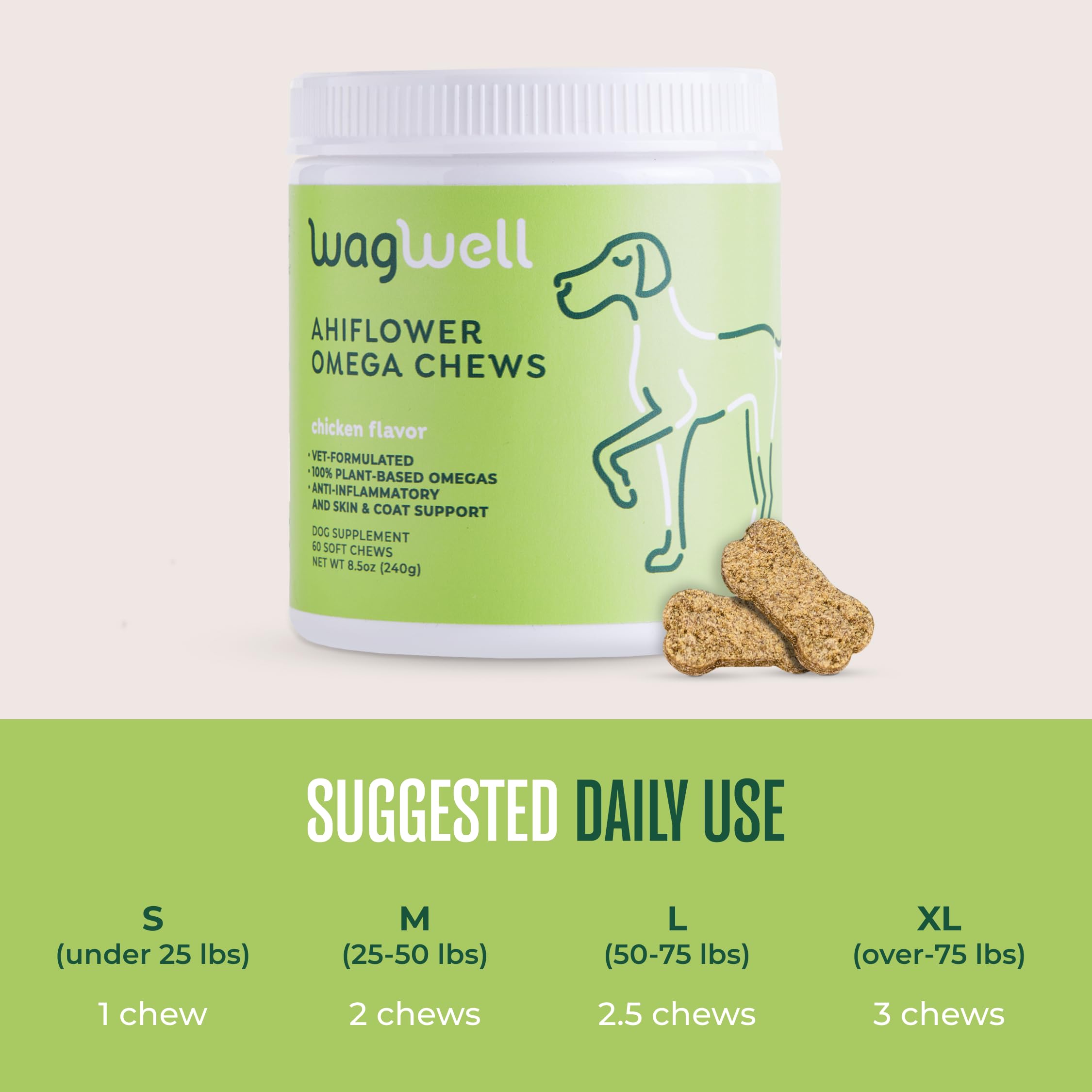 WagWell chiot prenant chew, accepte le goût poulet sans problème