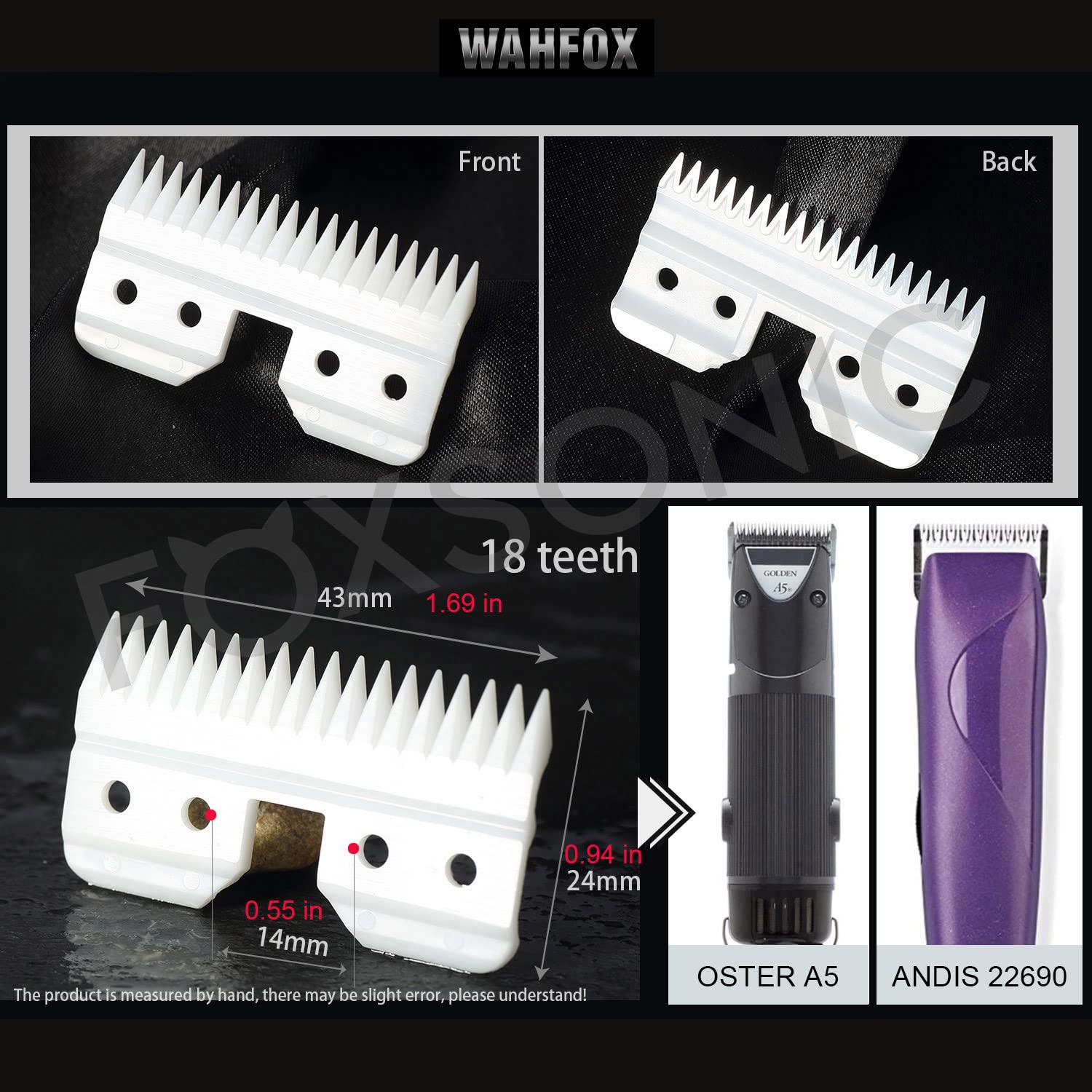 WAHFOX gros plan sur dentelure céramique montrant précision de coupe