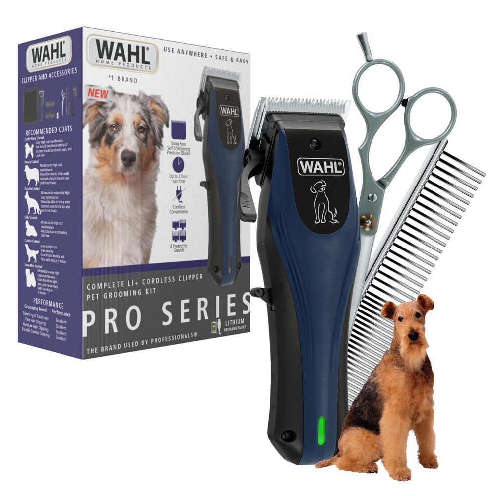 Wahl aperçu de l'ensemble dans son emballage montrant kit complet et rangement
