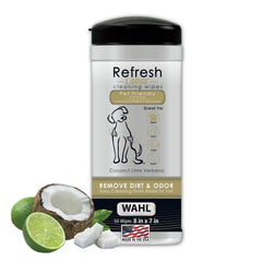 Wahl emballage avant montrant la boîte et le parfum coco lime verbena, pratique